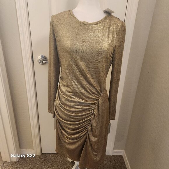 Ralph Lauren Black Label Gold Dress. NWT. Size 8. Host pick. - Picture 1 of 11